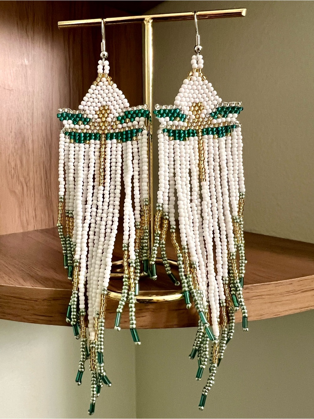 Dragonfly Beaded Fringe Earrings